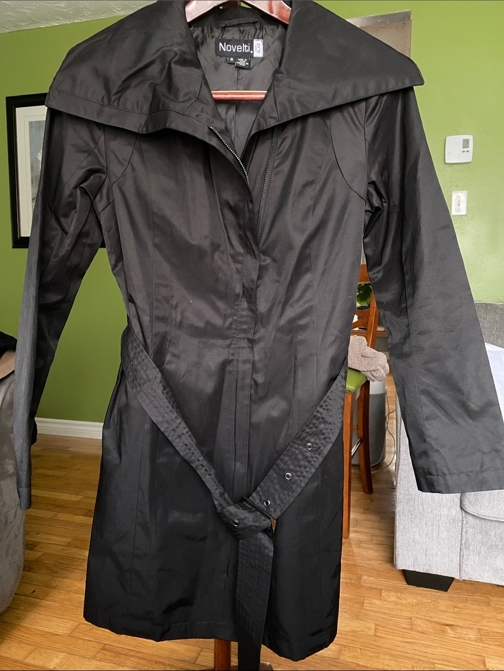 Women's Black Trench Coat with Belt